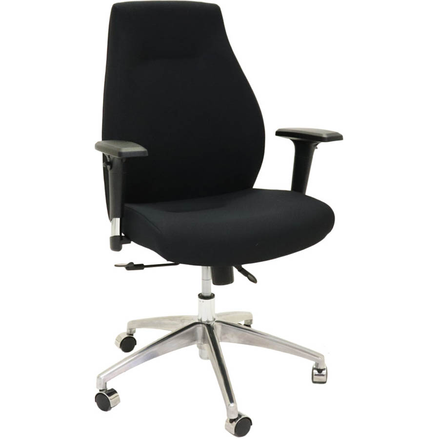 Image for RAPIDLINE SWIFT OPERATOR CHAIR HIGH BACK ARMS BLACK from Pirie Office National