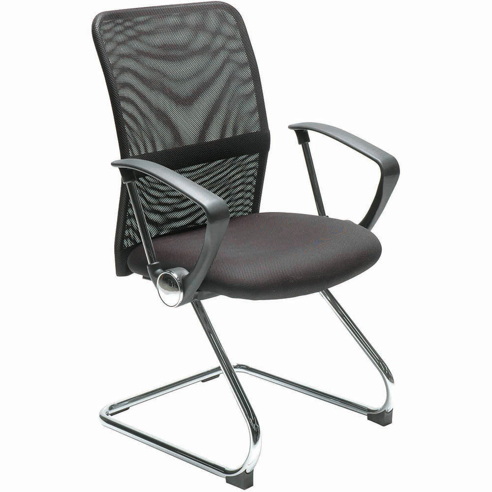 Image for SYLEX STAT VISITOR CHAIR MEDIUM MESH BACK ARMS BLACK from Angletons Office National