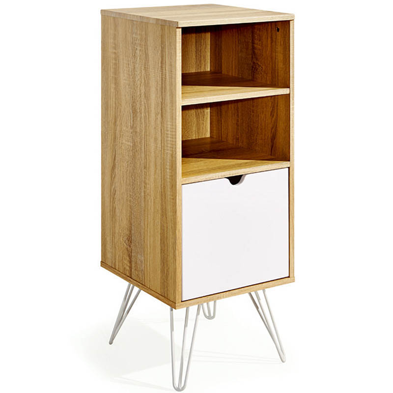 Image for SYLEX SEATTLE CABINET 400 X 445 X 1020MM WHITE/OAK from Emerald Office Supplies Office National