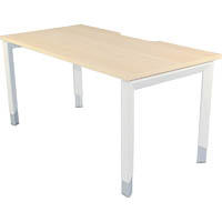 oblique height adjustable single desk 1500 x 750 x 720mm snow maple