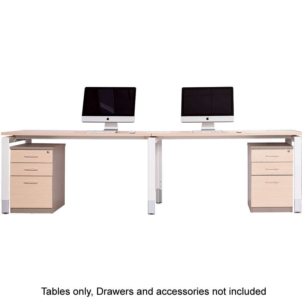 Image for OBLIQUE HEIGHT ADJUSTABLE 2 PERSON STRAIGHT DESK 2400 X 750 X 720MM SNOW MAPLE from Office National Capalaba