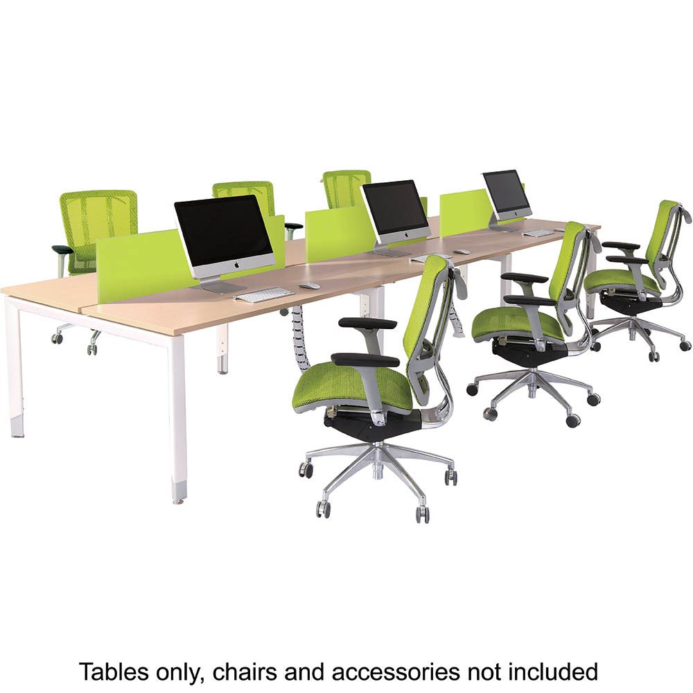 Image for OBLIQUE HEIGHT ADJUSTABLE 6 PERSON BACK TO BACK DESK 3600 X 1500 X 720MM SNOW MAPLE from Axsel Office National