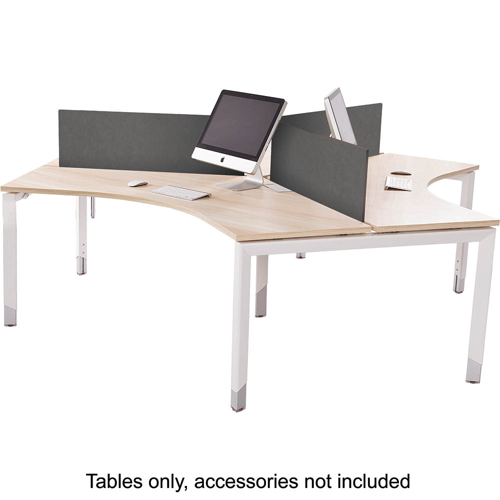 Image for OBLIQUE HEIGHT ADJUSTABLE 3 PERSON WORKSTATION POD 1200 X 1200 X 600 X 600 X 720MM SNOW MAPLE from PaperChase Office National