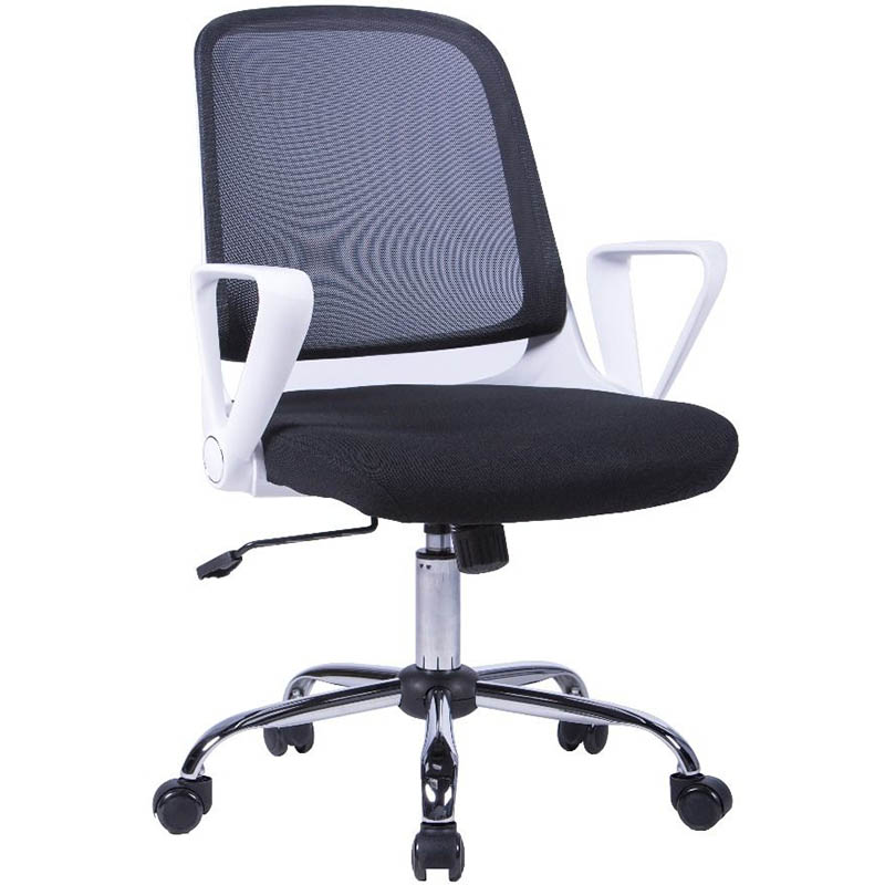 Image for FLEET TASK CHAIR MEDIUM BACK ARMS BLACK/CHROME from PaperChase Office National