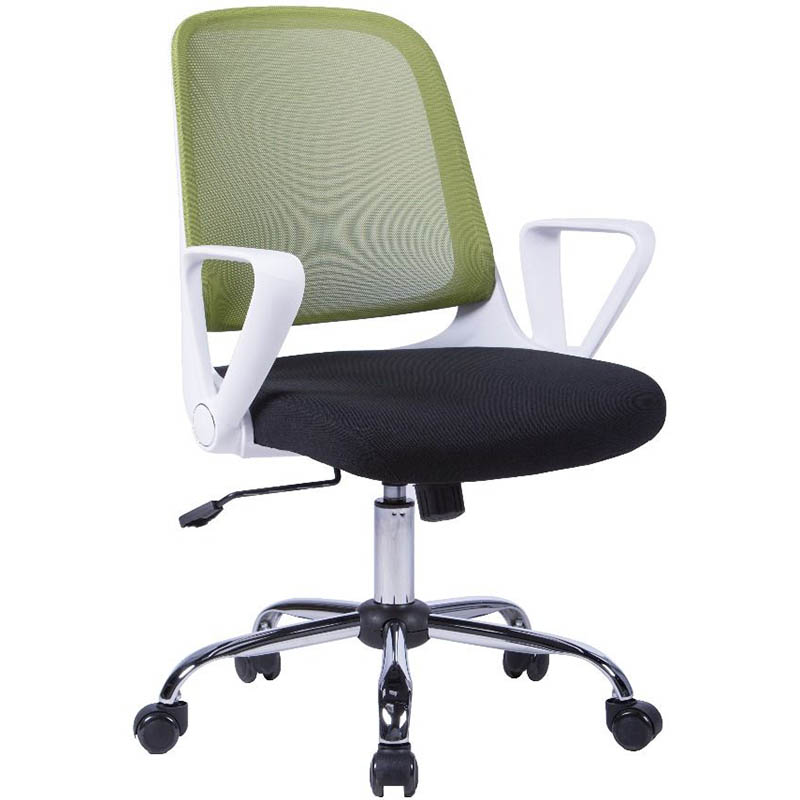 Image for FLEET TASK CHAIR MEDIUM BACK ARMS LIME/CHROME from Pirie Office National