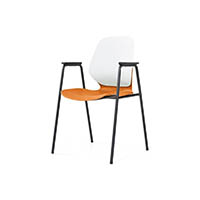 sylex kaleido chair 4 leg with arms orange seat