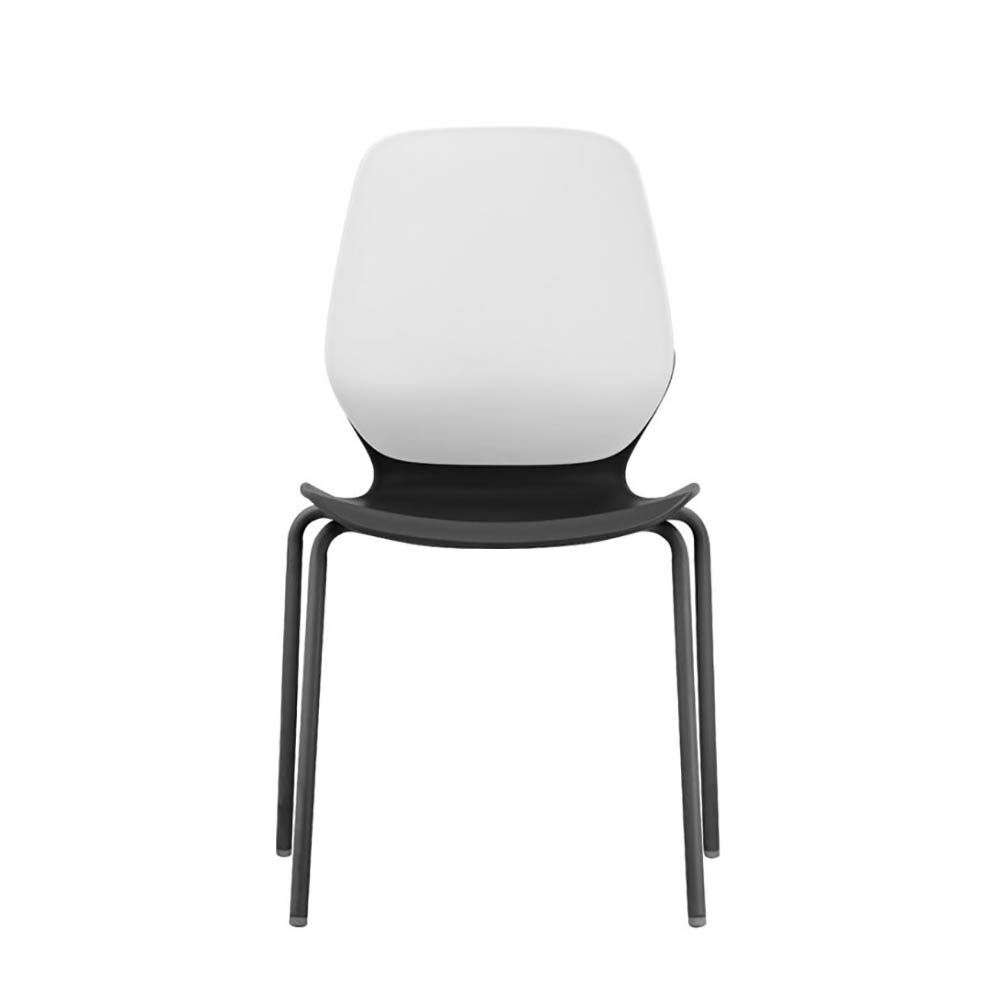 Image for SYLEX KALEIDO CHAIR 4 LEG NO ARMS WHITE STEEL FRAME BLACK SEAT from Angletons Office National