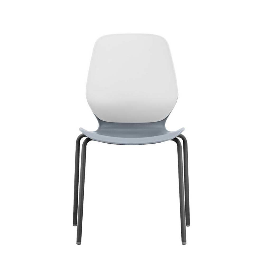 Image for SYLEX KALEIDO CHAIR 4 LEG NO ARMS WHITE STEEL FRAME GREY SEAT from Office National Sydney Stationery