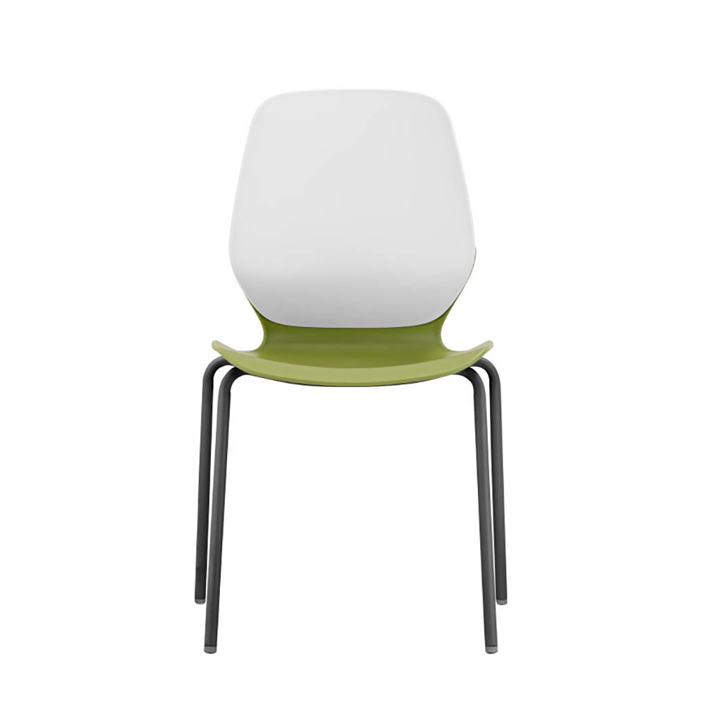 Image for SYLEX KALEIDO CHAIR 4 LEG NO ARMS WHITE STEEL FRAME OLIVE SEAT from Office National Barossa