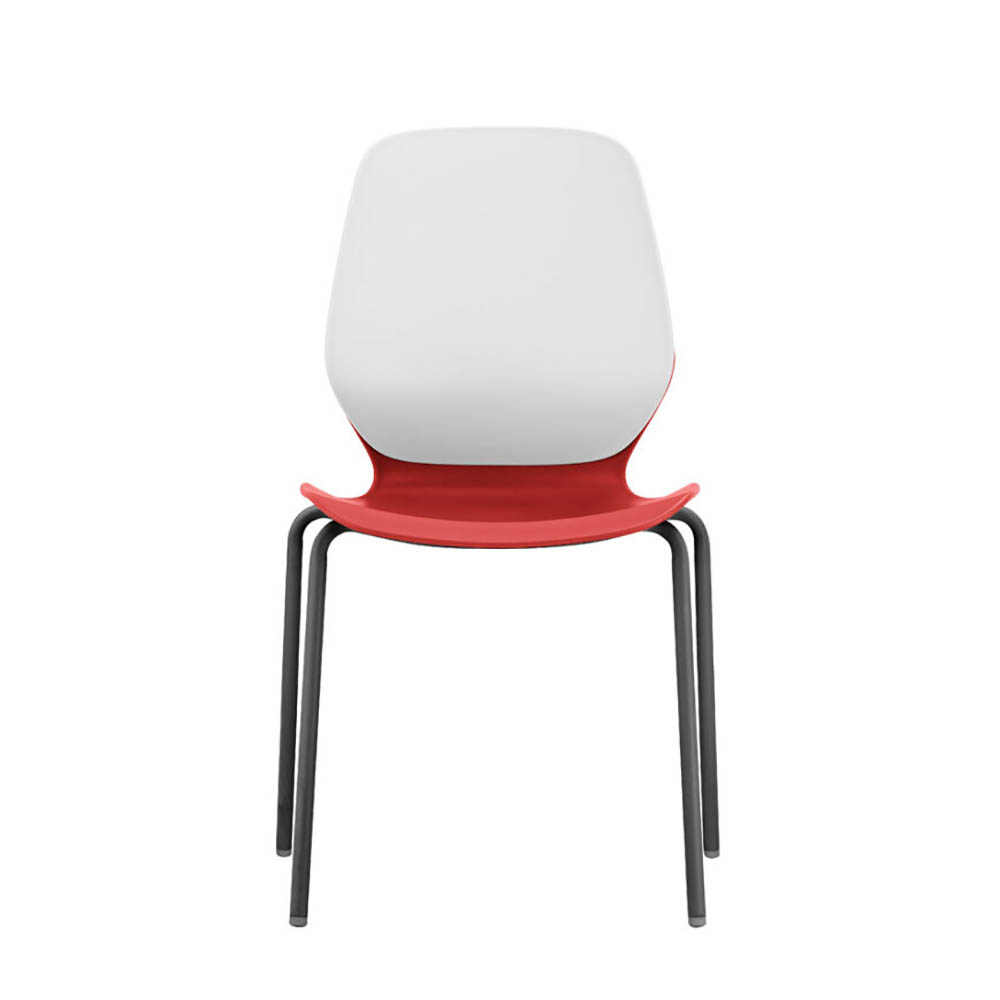 Image for SYLEX KALEIDO CHAIR 4 LEG NO ARMS WHITE STEEL FRAME RED SEAT from Angletons Office National