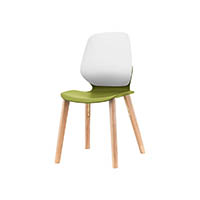 sylex kaleido chair 4 leg ashwood white back olive seat