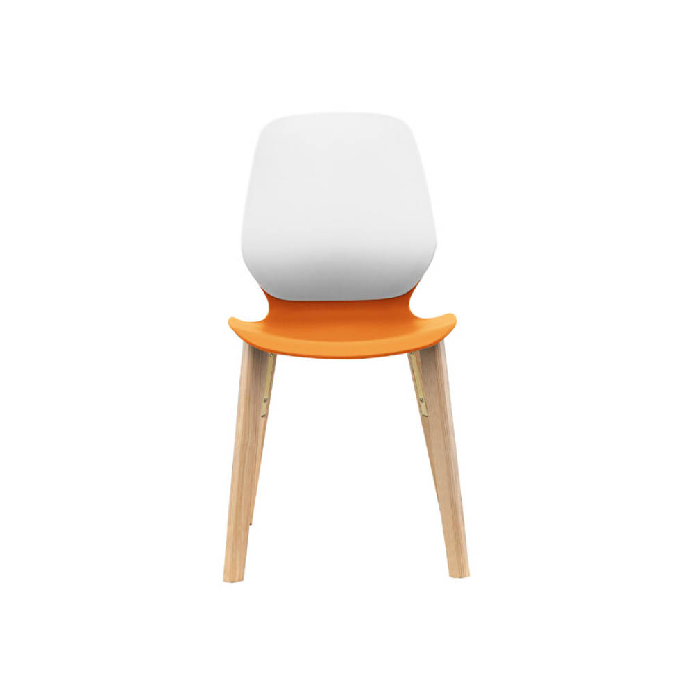 Image for SYLEX KALEIDO CHAIR 4 LEG ASHWOOD WHITE BACK ORANGE SEAT from OFFICE NATIONAL CANNING VALE