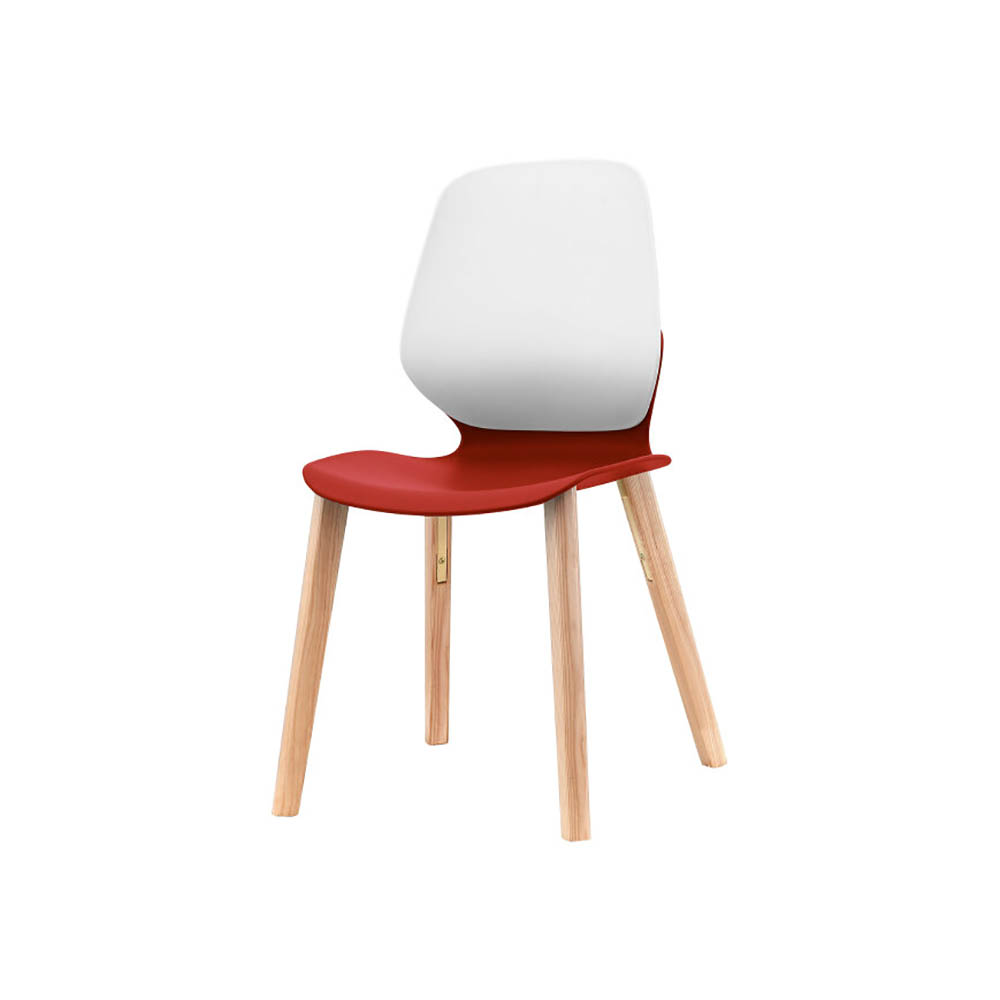 Image for SYLEX KALEIDO CHAIR 4 LEG ASHWOOD WHITE BACK RED SEAT from Office National Perth CBD