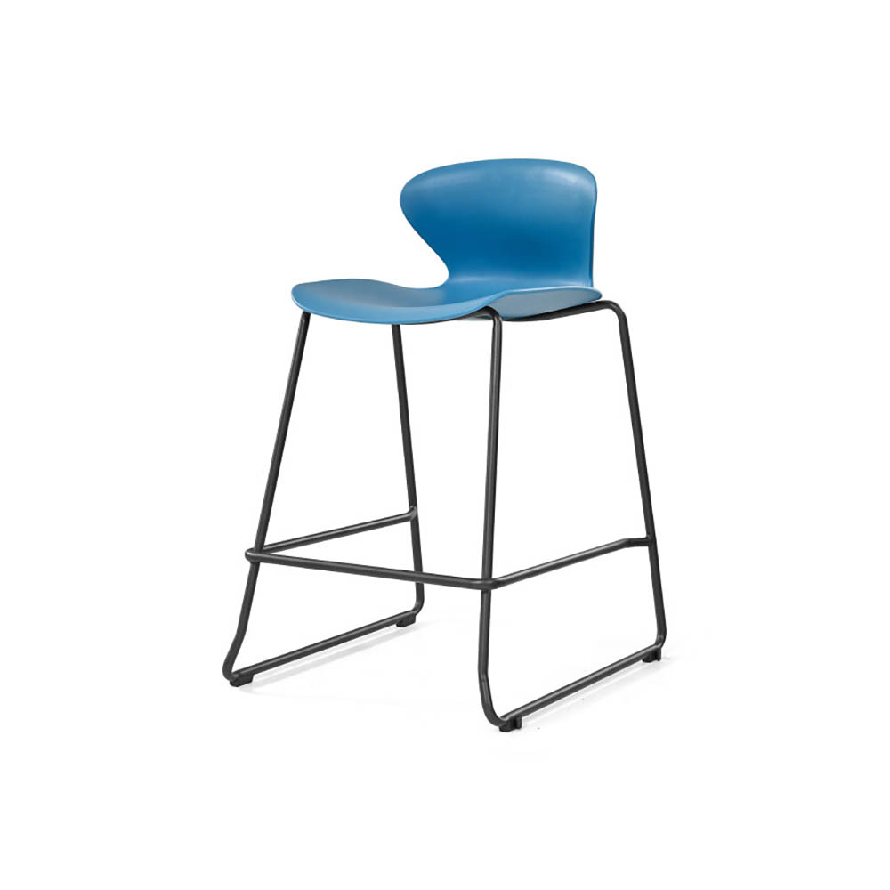 Image for SYLEX KALEIDO 650H STOOL WITH BLACK SLED FRAME BLUE SEAT from Office National Mount Gambier