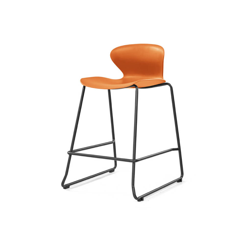 Image for SYLEX KALEIDO 650H STOOL WITH BLACK SLED FRAME ORANGE SEAT from PaperChase Office National