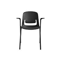 sylex pallete chair 4 leg with arms black steel frame black seat