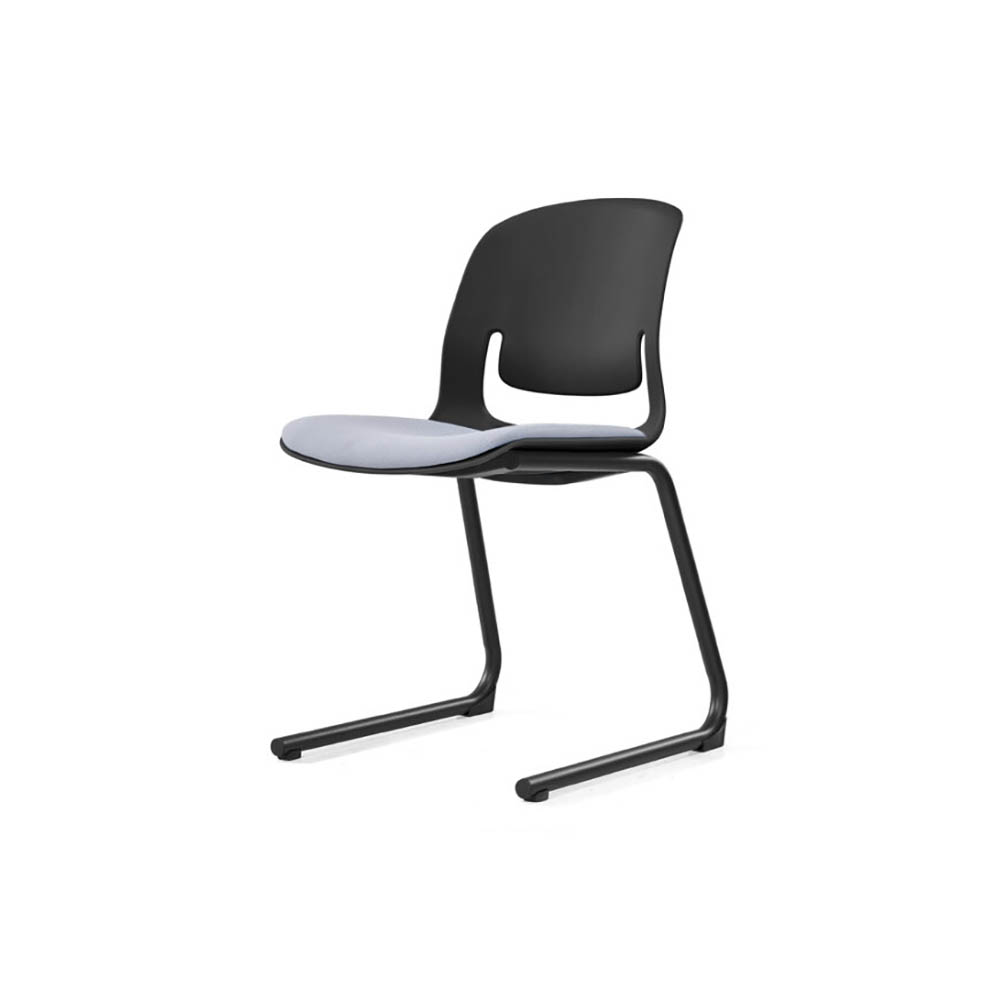 Image for SYLEX PALLETE CHAIR WITH BLACK STEEL REVERSE CANTILEVER FRAME GREY SEAT from PaperChase Office National