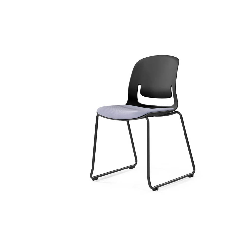 Image for SYLEX PALLETE CHAIR NO ARMS BLACK SLED FRAME GREY SEAT from Surry Office National