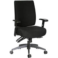 sylex piazza chair medium back arms antimicrobial fabric black
