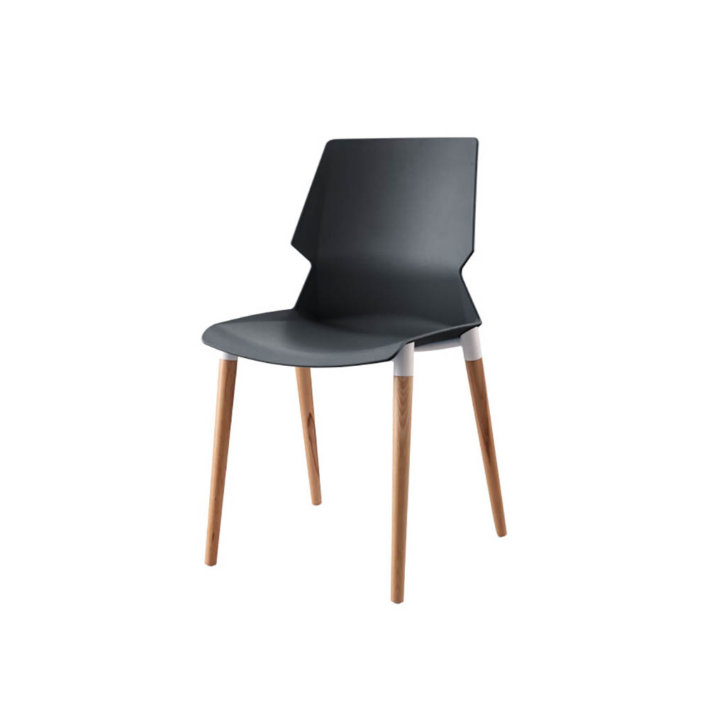 Image for SYLEX PRISM PLASTIC CHAIR OVER BEECH WOOD 4 LEGS BLACK from Office National Sydney Stationery