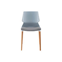 sylex prism plastic chair over beech wood 4 legs grey