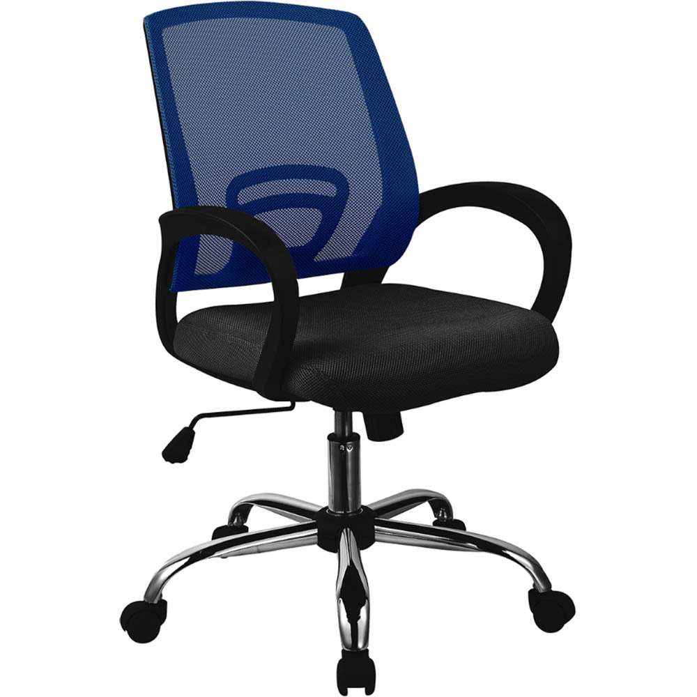 Image for SYLEX TRICE TASK CHAIR MEDIUM BACK 1-LEVER ARMS MESH BLUE BLACK SEAT from PaperChase Office National