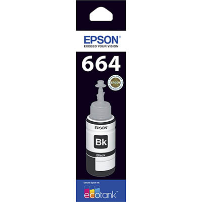 Image for EPSON T664 ECOTANK INK BOTTLE BLACK from Angletons Office National