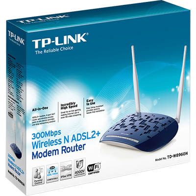 Image for TP-LINK TD-W8960N 300MBPS WIRELESS N ADSL2+ MODEM ROUTER from Two Bays Office National