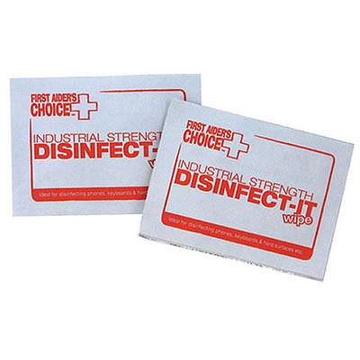 Image for FIRST AIDERS CHOICE INDUSTRIAL STRENGTH DISINFECT-IT WIPES BOX 100 from Aztec Office National Melbourne