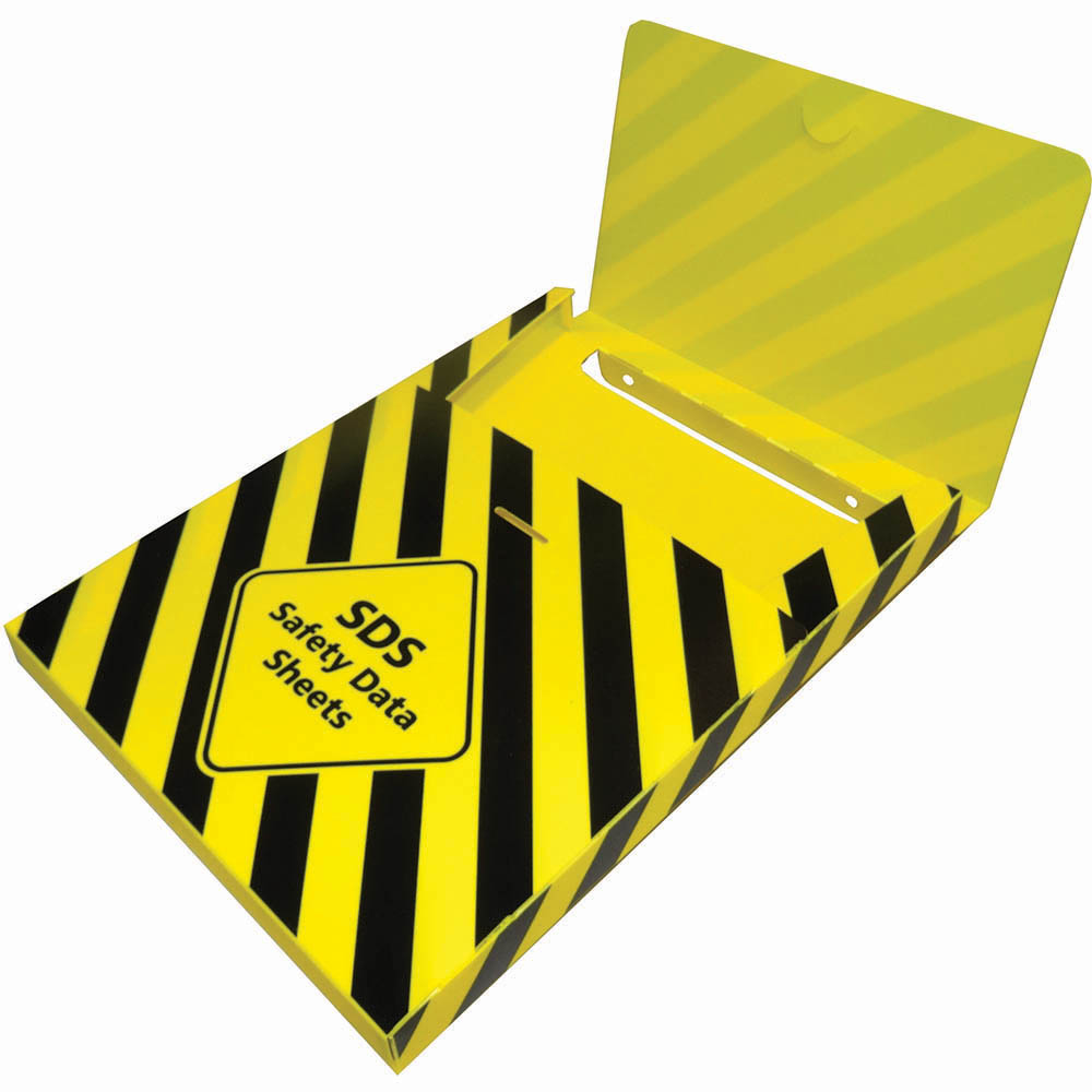 Image for BRADY SDS SAFETY DATA SHEET BOX WALL-MOUNTED BLACK/YELLOW from Office National Barossa