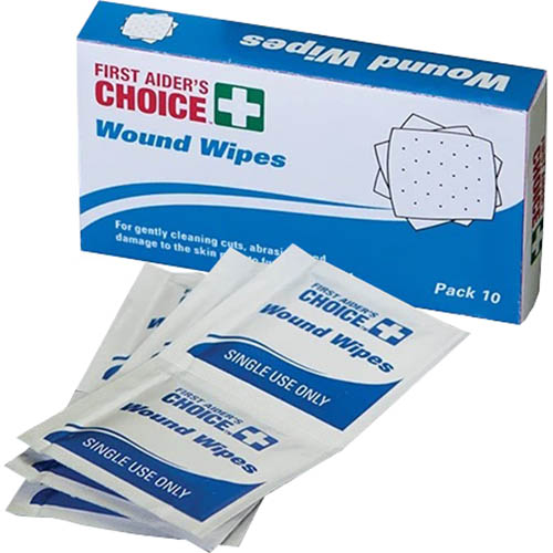 Image for FIRST AIDERS CHOICE WOUND WIPES PACK 10 from Office National Capalaba
