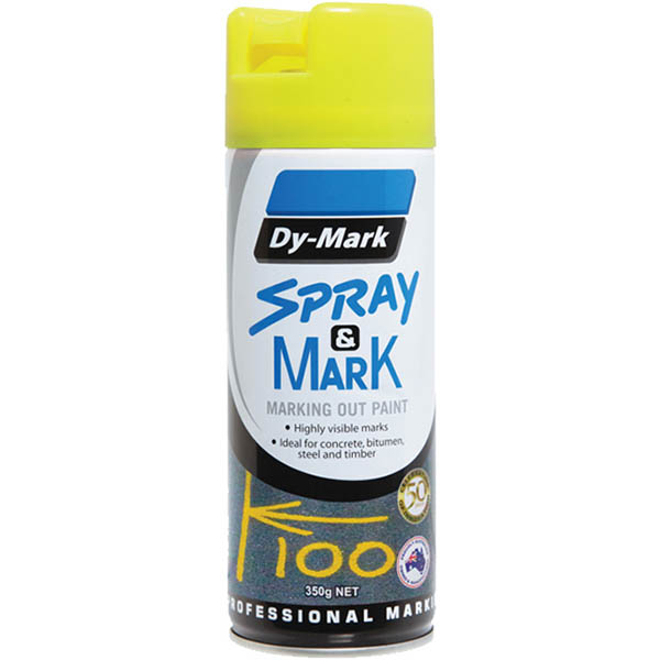Image for DY-MARK SPRAY AND MARK LAYOUT PAINT 350G FLURO YELLOW from Office National Barossa