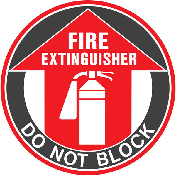 Image for BRADY SAFETY FLOOR MARKER FIRE EXTINGUISHER DO NOT BLOCK SIGN from PaperChase Office National