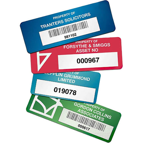Image for BRADY CUSTOM DURAGUARD ASSET TAGS 38 X 19MM WITH BARCODE PACK 10 from PaperChase Office National