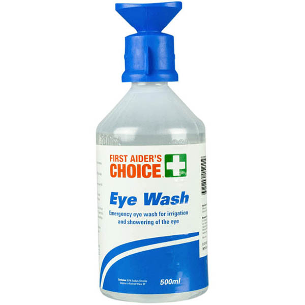 Image for FIRST AIDERS CHOICE SALINE WITH EYE CAP 500ML from Office National Capalaba