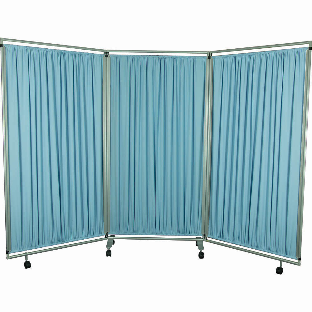 Image for TRAFALGAR FOLDING MOBILE PRIVACY SCREEN WITH WHEELS BLUE from Surry Office National