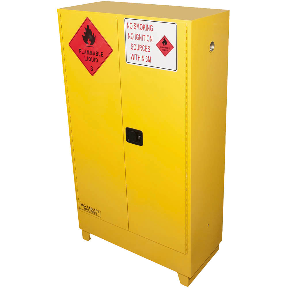 Image for BRADY FLAMMABLE LIQUID STORAGE CABINET VALUE 250 LITRE YELLOW from Surry Office National