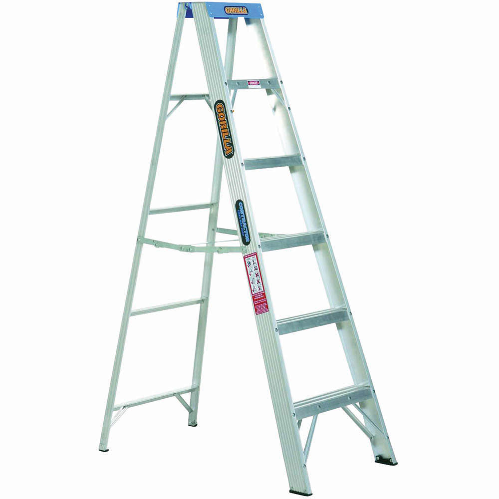 Image for GORILLA INDUSTRIAL SINGLE SIDED STEP LADDER 120KG 1.8M from Office National Barossa