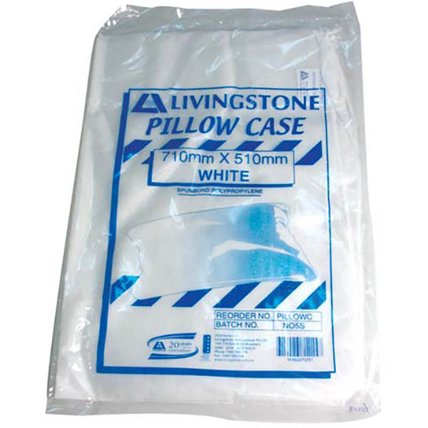 Image for LIVINGSTONE DISPOSABLE PILLOW COVER CASE 25GSM WHITE from OFFICE NATIONAL CANNING VALE