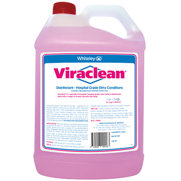 Image for VIRACLEAN HOSPITAL GRADE DISINFECTANT 5 LITRE from Aztec Office National Melbourne