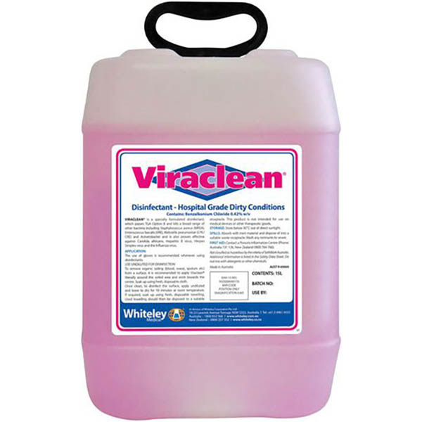 Image for VIRACLEAN HOSPITAL GRADE DISINFECTANT LEMON 15 LITRE from Surry Office National