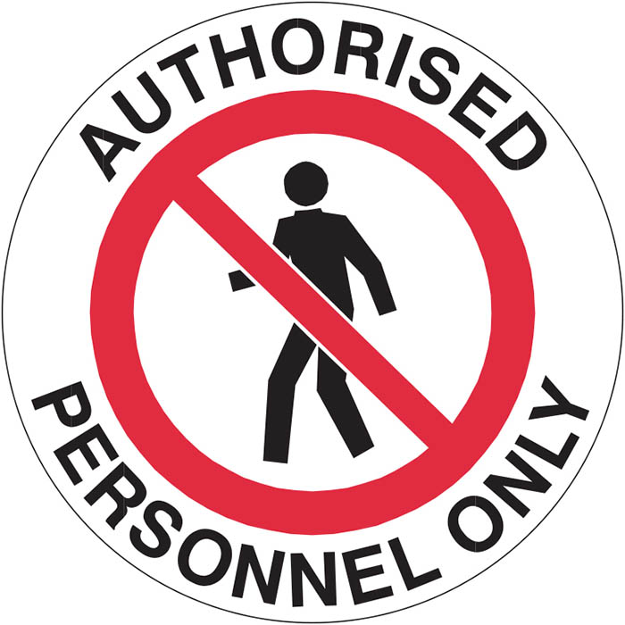Image for BRADY SAFETY FLOOR MARKER AUTHORISED PERSONNEL ONLY SIGN from PaperChase Office National