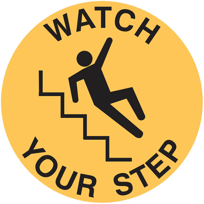 Image for BRADY SAFETY FLOOR MARKER WATCH YOUR STEP SIGN from Office National Perth CBD
