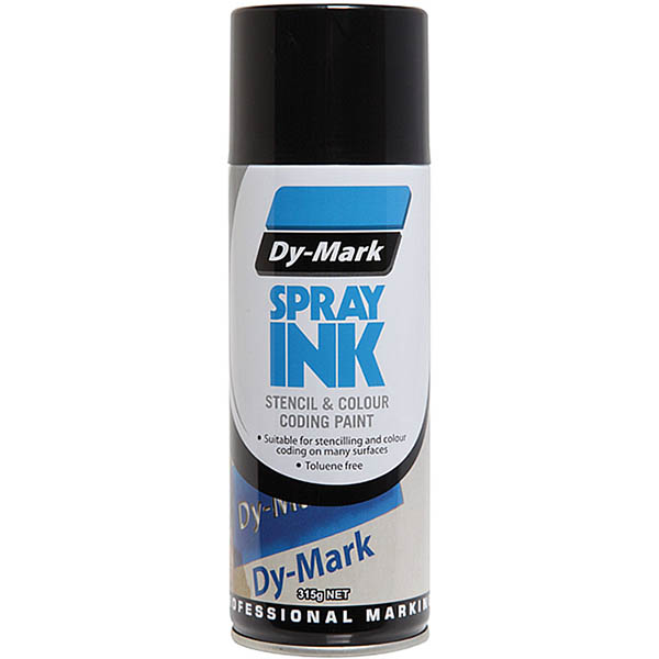 Image for DY-MARK STENCIL AND COLOUR CODING SPRAY INK 315G BLACK from Office National Perth CBD