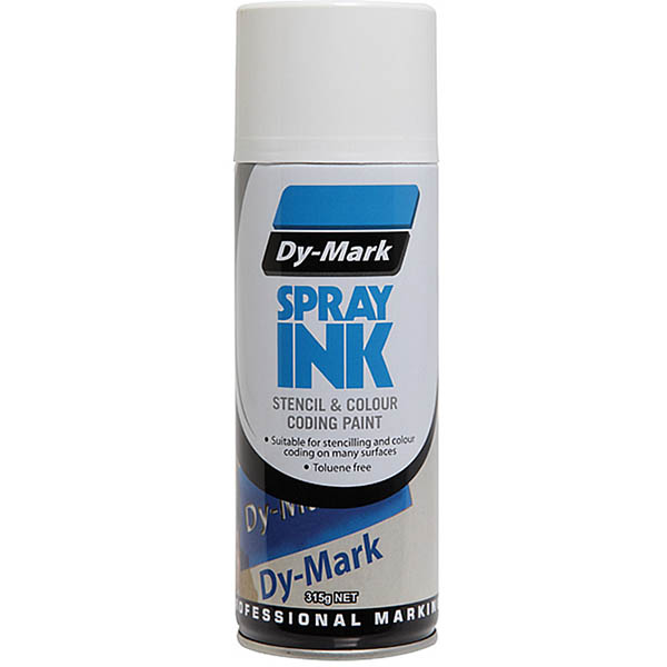Image for DY-MARK STENCIL AND COLOUR CODING SPRAY INK 315G WHITE from Ezi Office National Tweed
