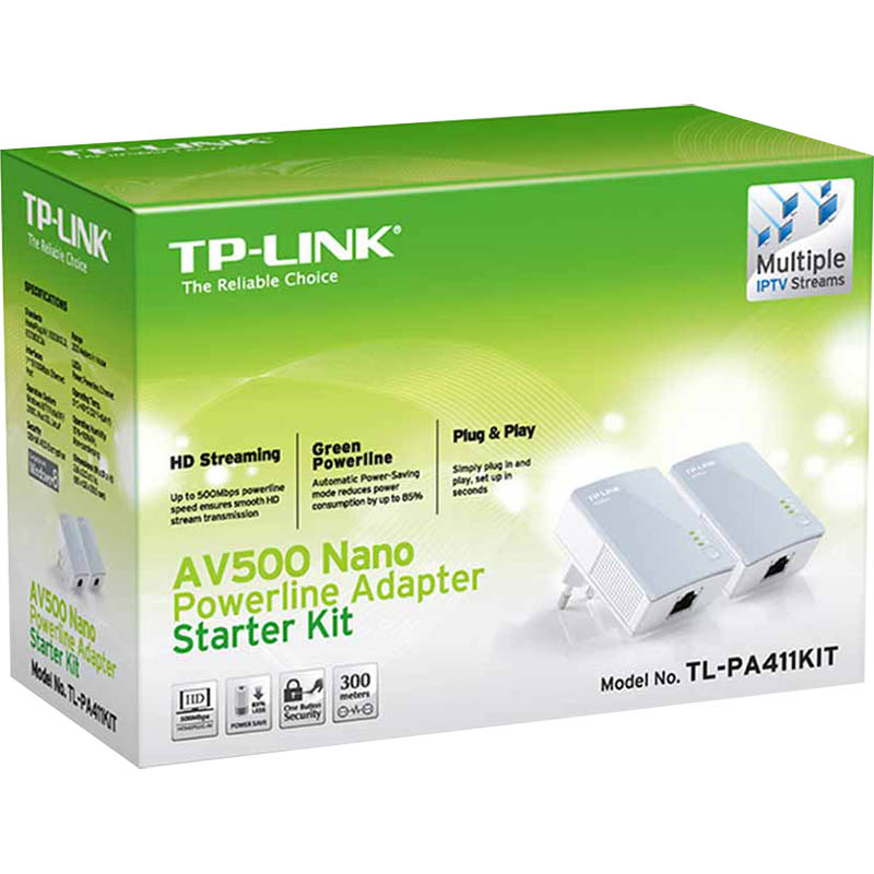 Image for TP-LINK TL-PA411KIT AV500 NANO POWERLINE ADAPTER STARTER KIT from Two Bays Office National
