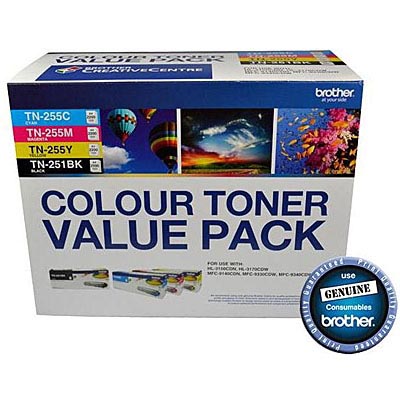 Image for BROTHER TN251BK / TN255 TONER CARTRIDGE BLACK/CYAN/MAGENTA/YELLOW from OFFICE NATIONAL CANNING VALE