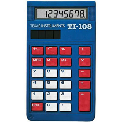 Image for TEXAS INSTRUMENTS TI108 BASIC CALCULATOR from Surry Office National