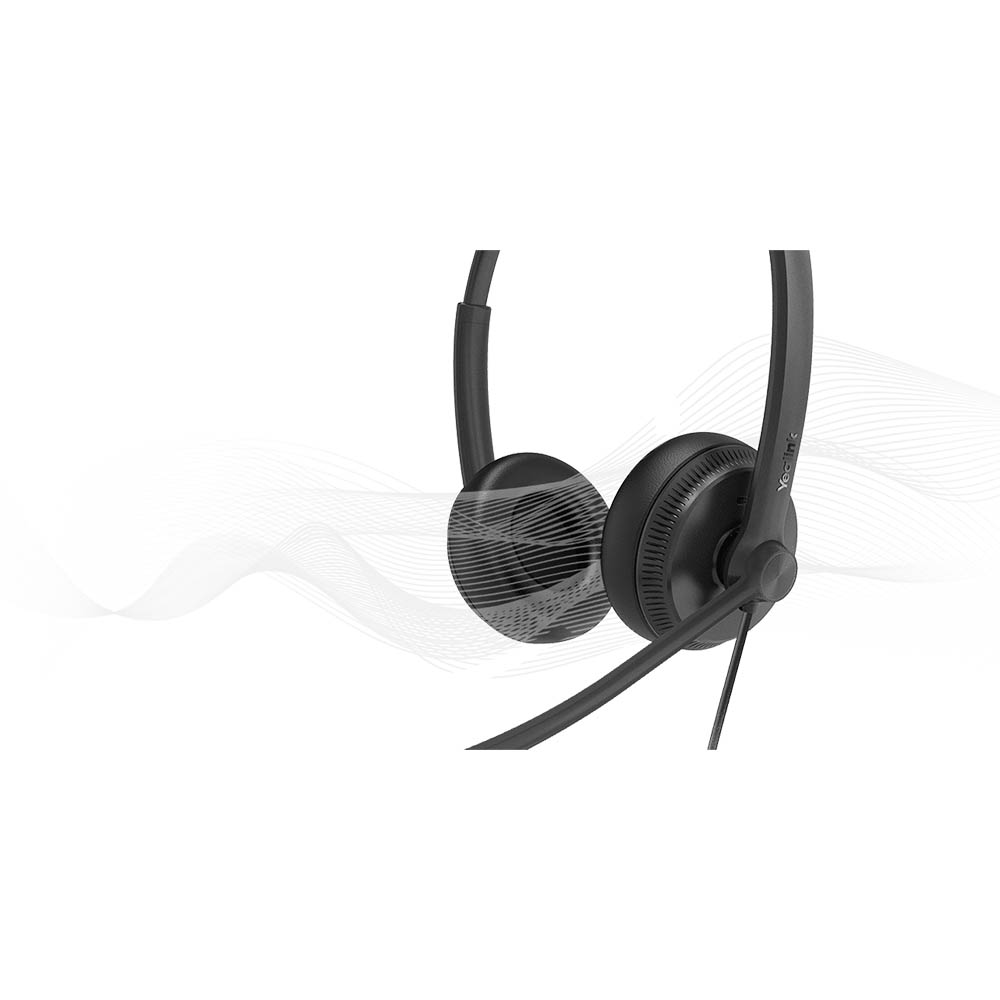 Image for YEALINK YHS34 DUAL WIRED HEADSET QD BLACK from OFFICE NATIONAL CANNING VALE