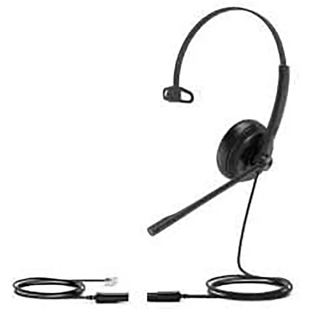 Image for YEALINK YHS34 MONO WIRED HEADSET QD BLACK from PaperChase Office National